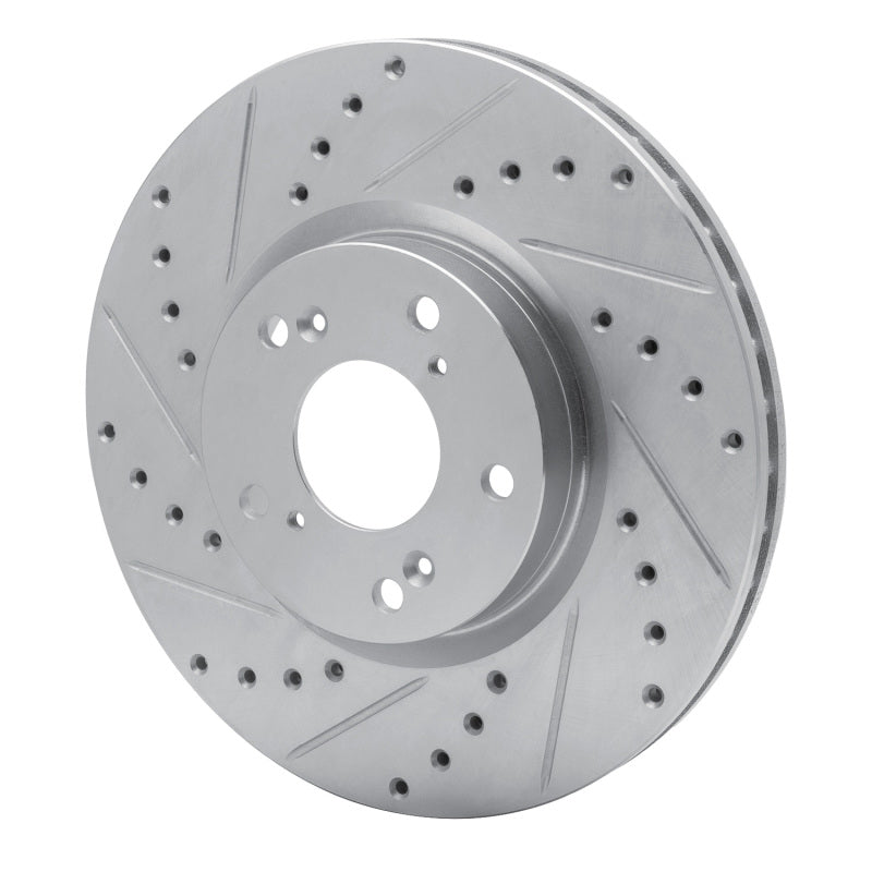 R1 Concepts 631-59045L - RNC631-59045L - R1 06-15 Honda Civic Si Front Left Drilled & Slotted Silver Brake Rotor - Shipped in Europe - Tuningsupply.com