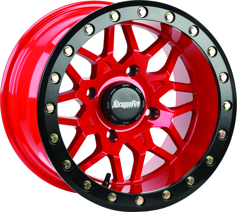 DragonFire Racing 523209 - DFR523209 - DragonFire Racing Typhon Wheel 15X10 4/137 5+5 +0 Machined Red - Shipped in Europe - Tuningsupply.com