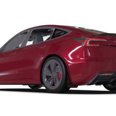 Rally Armor MF122-UR-BLK-DGRY - RALMF122-UR-BLK-DGRY - Rally Armor 24-25 Tesla Model 3 Highland Black UR Mud Flap Dark Grey Logo - Shipped in Europe - Tuningsupply.com