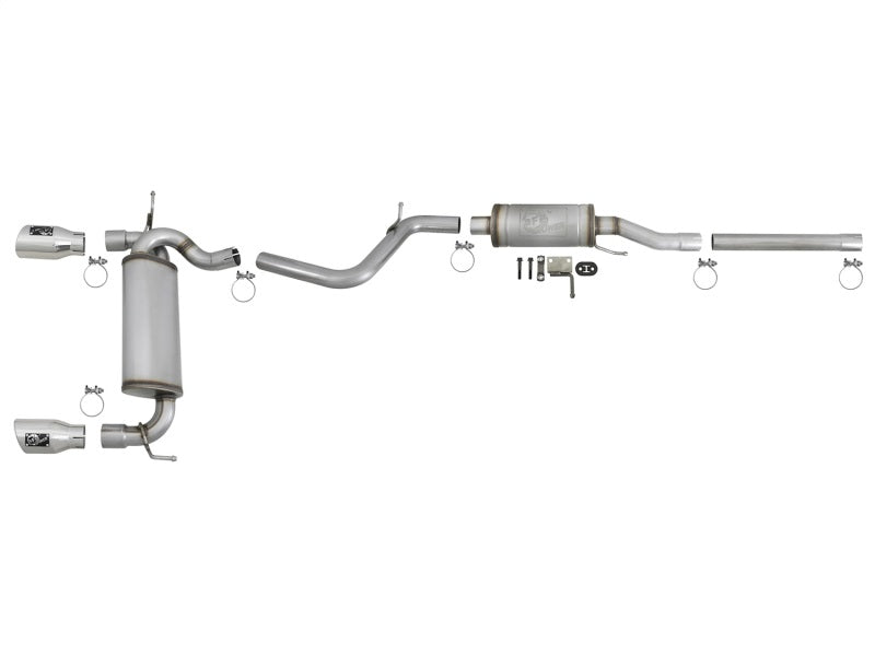 aFe 49-48062-P - AFE49-48062-P - aFe Rebel Series 2.5in 409 SS Cat-Back Exhaust w/ Polished Tips 07+ Jeep Wrangler (JK) V6 3.6L/3.8L - Shipped in Europe - Tuningsupply.com