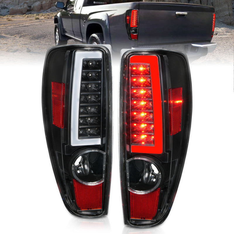 ANZO 311382 - ANZ311382 - ANZO 2004-2012 Chevrolet Colorado/ GMC Canyon LED Tail Lights w/ Light Bar Black Housing - Shipped in Europe - Tuningsupply.com