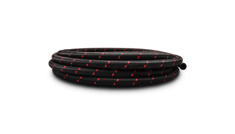 Vibrant 11982R - VIB11982R - Vibrant -12 AN Two-Tone Black/Red Nylon Braided Flex Hose (20 foot roll) - Shipped in Europe - Tuningsupply.com