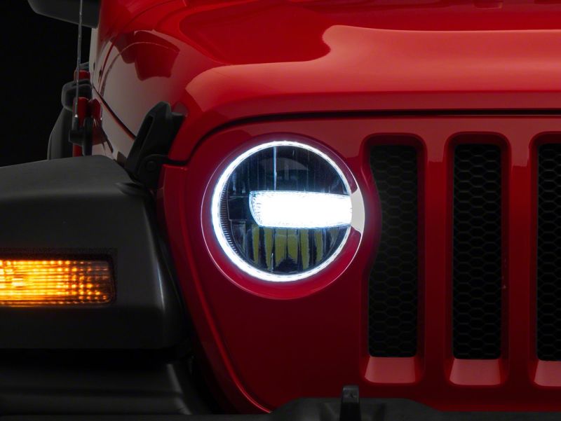 Raxiom J164371 - RAXJ164371 - Raxiom 18-23 Jeep Wrangler JL Axial Series 9-In LED Headlights- Black Housing (Clear Lens) - Shipped in Europe - Tuningsupply.com