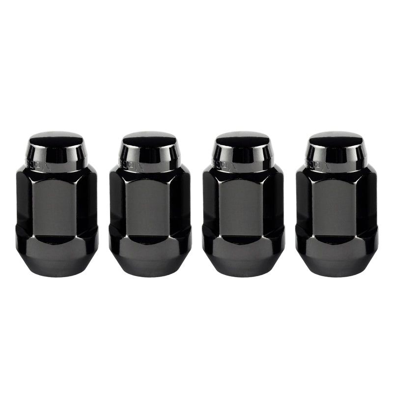 McGard 64074 - MCG64074 - McGard Hex Lug Nut (Cone Seat Bulge Style) M14X1.5 / 22mm Hex / 1.635in. Length (4-Pack) - Black - Shipped in Europe - Tuningsupply.com