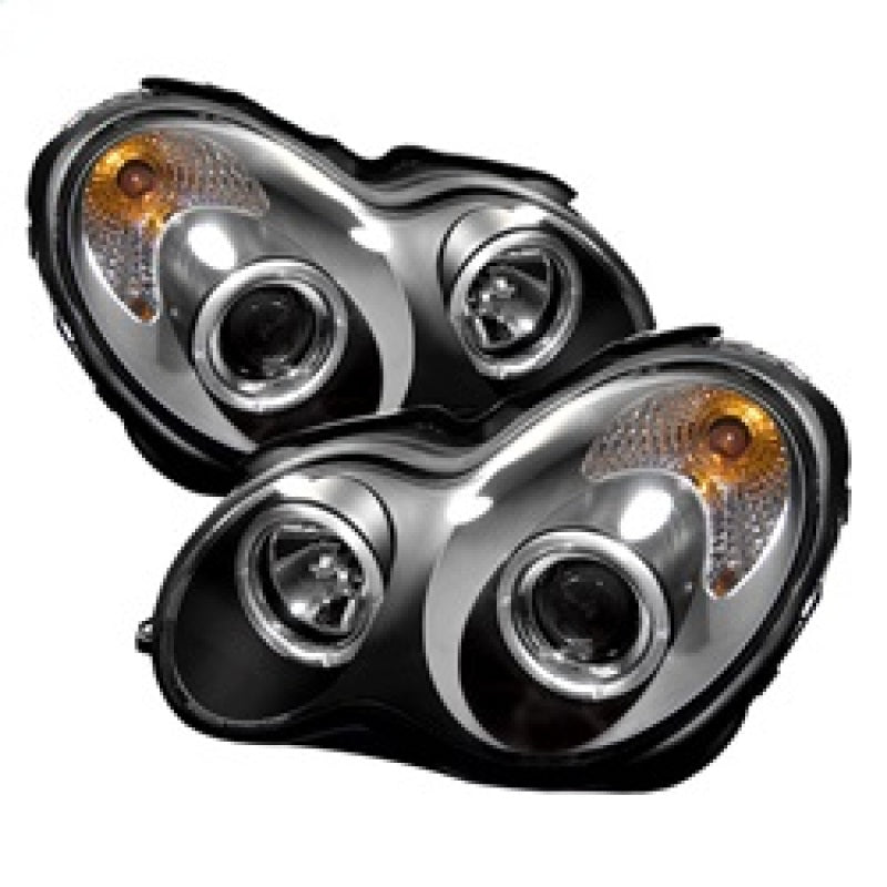 SPYDER 5011251 - SPY5011251 - Spyder Mercedes Benz C-Class 01-05 4 DrProjector Headlights Halogen LED Halo Blk PRO-YD-MBW203-HL-BK - Shipped in Europe - Tuningsupply.com