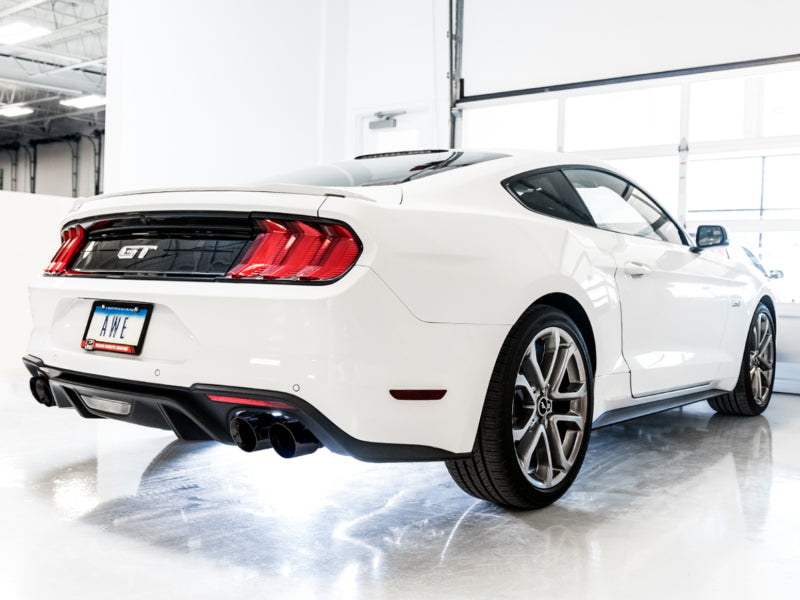 AWE Tuning 3015-43106 - AWE3015-43106 - AWE Tuning 2018+ Ford Mustang GT (S550) Cat-back Exhaust - Touring Edition (Quad Diamond Black Tips) - Shipped in Europe - Tuningsupply.com