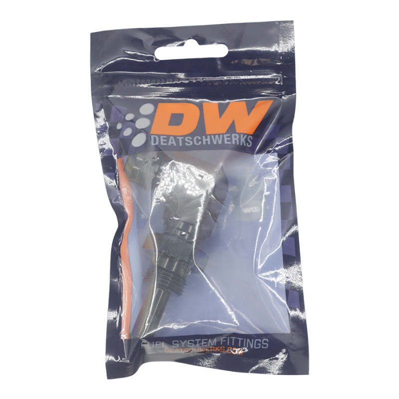 DeatschWerks 6-02-0742-B - DWK6-02-0742-B - DeatschWerks 8AN Male Flare to Straight 3/8in Single Hose Barb - Anodized Matte Black - Shipped in Europe - Tuningsupply.com