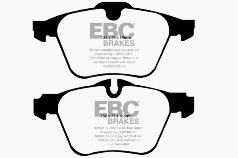 EBC DP41912R - EBCDP41912R - EBC 13-15 Jaguar XF 3.0 Supercharged Yellowstuff Front Brake Pads - Shipped in Europe - Tuningsupply.com