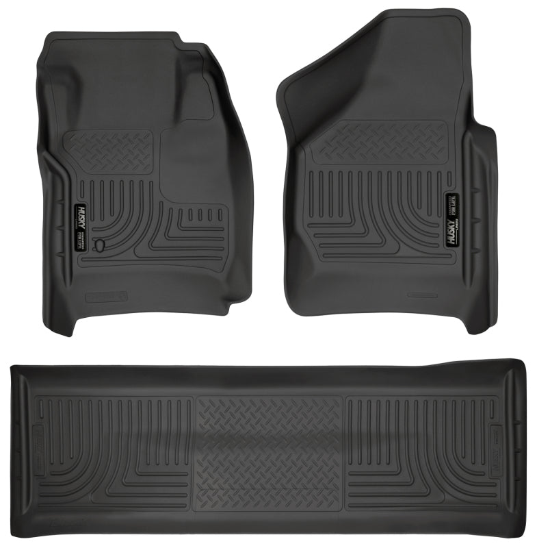 Husky Liners 98381 - HSL98381 - Husky Liners 08-10 Ford SD Crew Cab WeatherBeater Combo Black Floor Liners (w/o Manual Trans Case) - Shipped in Europe - Tuningsupply.com
