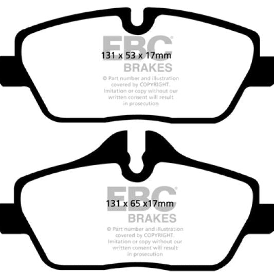 EBC DP42056R - EBCDP42056R - EBC 14+ Mini Hardtop 1.5 Turbo Cooper Yellowstuff Front Brake Pads - Shipped in Europe - Tuningsupply.com