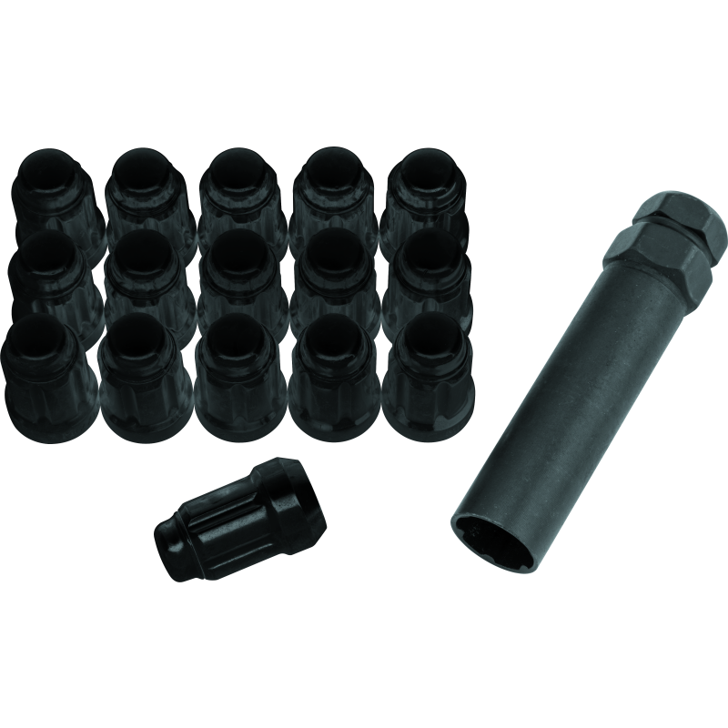 QuadBoss 608817 - QBS608817 - QuadBoss Spline Lug Nuts 12x1.25 - Black - Shipped in Europe - Tuningsupply.com