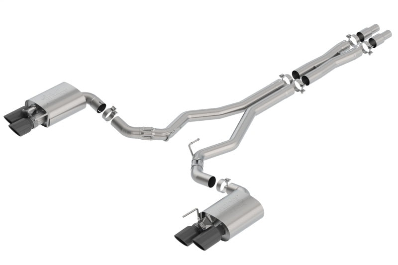 Borla 140743BC - BOR140743BC - Borla 2018 Ford Mustang GT 5.0L AT/MT 3in ATAK Catback Exhaust Black Chrome Tips w/ Valves - Shipped in Europe - Tuningsupply.com
