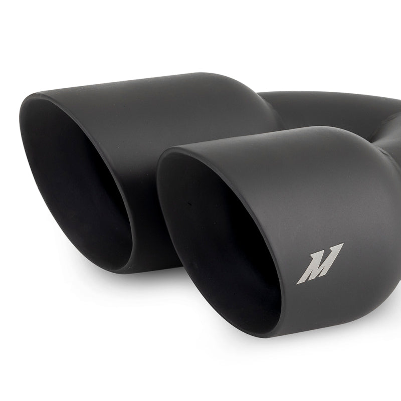 Mishimoto MMEXH-TIP-FSTBK - MISMMEXH-TIP-FSTBK - Mishimoto Dual Offset Tips 2.5in Inlet 3in Outlet Slash Cut - Black - Shipped in Europe - Tuningsupply.com