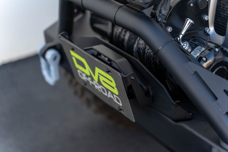 DV8 Offroad LPBM-02 - DVELPBM-02 - DV8 Offroad Fairlead Mounted Flip-Up License Plate Bracket - Shipped in Europe - Tuningsupply.com