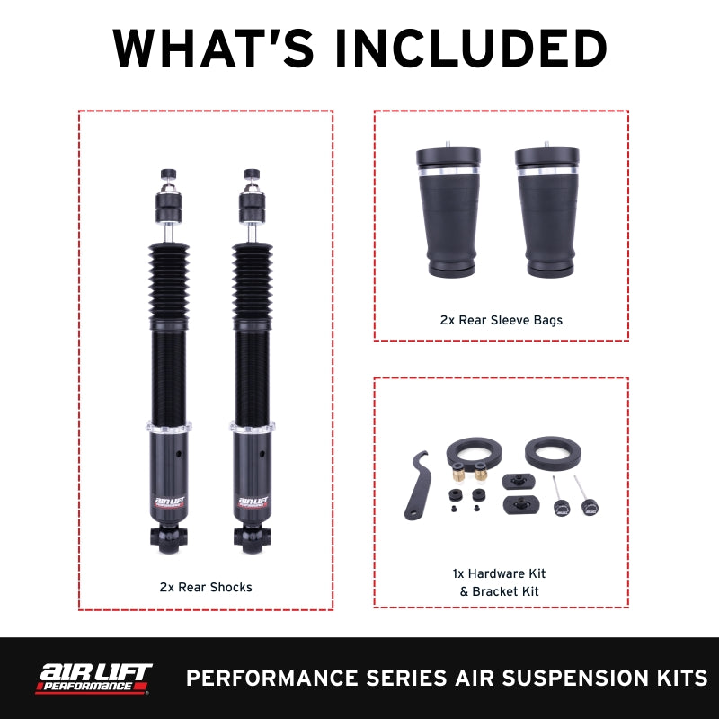 Air Lift 76515 - ALF76515 - Air Lift Performance 2005-2014 Ford Mustang (S197) Rear Kit (3/8 Fittings Not Included) - Shipped in Europe - Tuningsupply.com