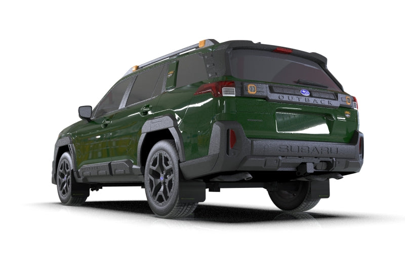 Rally Armor MF136-UR-BLK-AGN - RALMF136-UR-BLK-AGN - Rally Armor 2026 Subaru Outback Black UR Mud Flap w/Green Logo - Shipped in Europe - Tuningsupply.com