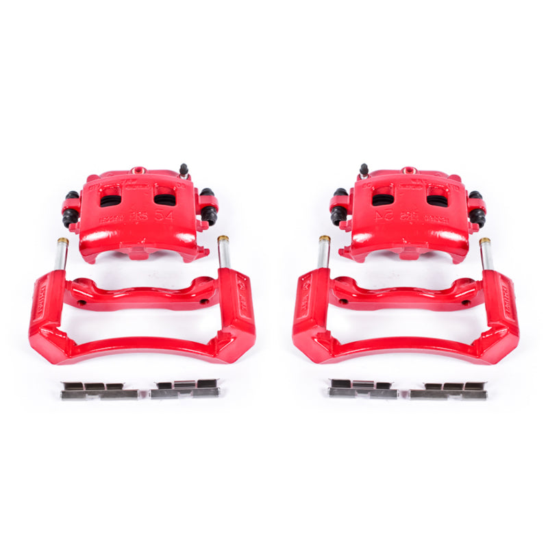 PowerStop S4832 - PSBS4832 - Power Stop 02-05 Dodge Ram 1500 Front Red Calipers w/Brackets - Pair - Shipped in Europe - Tuningsupply.com