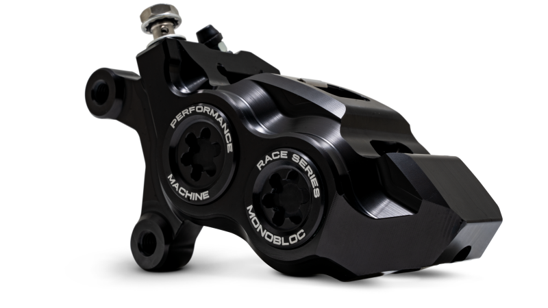 Performance Machine 0053-2957-MB - PFM0053-2957-MB - Performance Machine 08-23 FL,18-24 M8 Softail,06-17 VRod 137x4B Rce Series Monobloc Caliper Left BLK - Shipped in Europe - Tuningsupply.com
