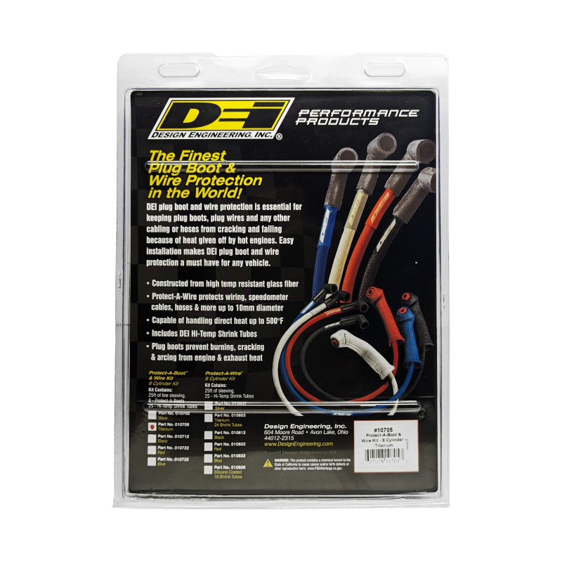 DEI 10705 - DEI10705 - DEI Protect-A-Boot and Wire Kit 8 Cylinder - Titanium - Shipped in Europe - Tuningsupply.com