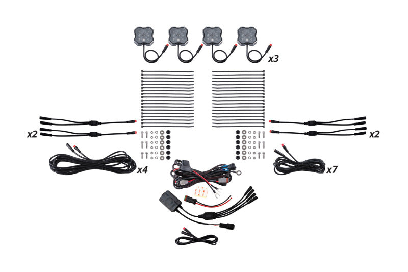 Diode Dynamics DD7748C - DIODD7748C - Diode Dynamics RGBW Rock Light Installer Kit w/Controller (12-pack) - Shipped in Europe - Tuningsupply.com