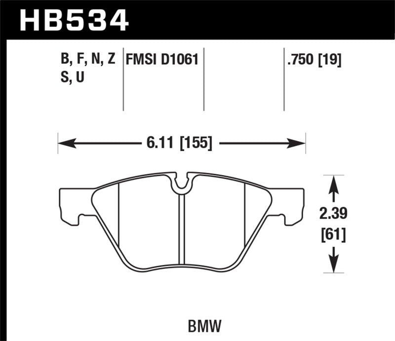 Hawk Performance KHB534U.750 - HAWKHB534U.750 - Hawk 08-12 BMW 128i /06 325i/325Xi /07 328i/328Xi /06 330i/330Xi Front DTC-70 Race Brake Pads - Shipped in Europe - Tuningsupply.com