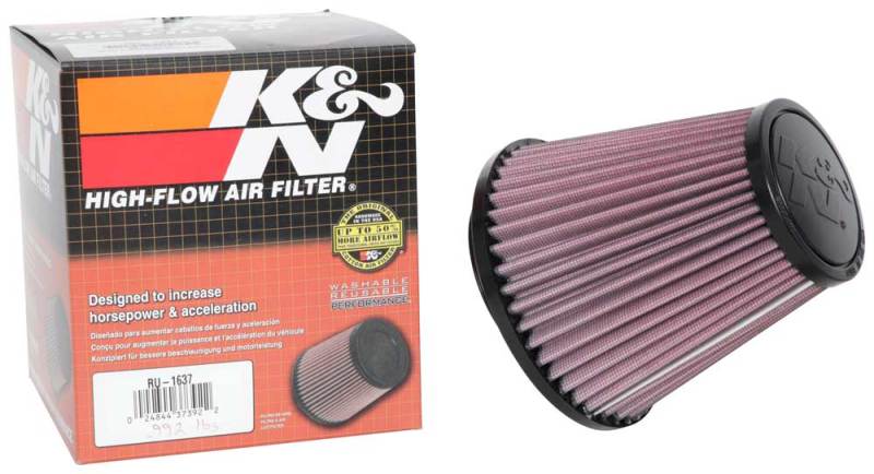 K&N Engineering RU-1637 - KNNRU-1637 - K&N Universal Clamp-On Air Filter 3-1/4in FLG / 5-3/4in B / 3-1/2in T / 5-7/16in H - Shipped in Europe - Tuningsupply.com