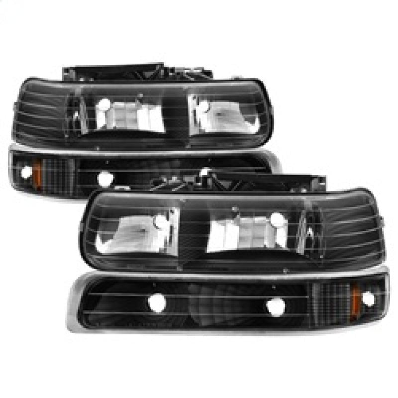 SPYDER 5064219 - SPY5064219 - xTune Chevy Tahoe 00-06 Amber Crystal Headlights w/ Bumper Lights Black HD-JH-CSIL99-SET-AM-BK - Shipped in Europe - Tuningsupply.com