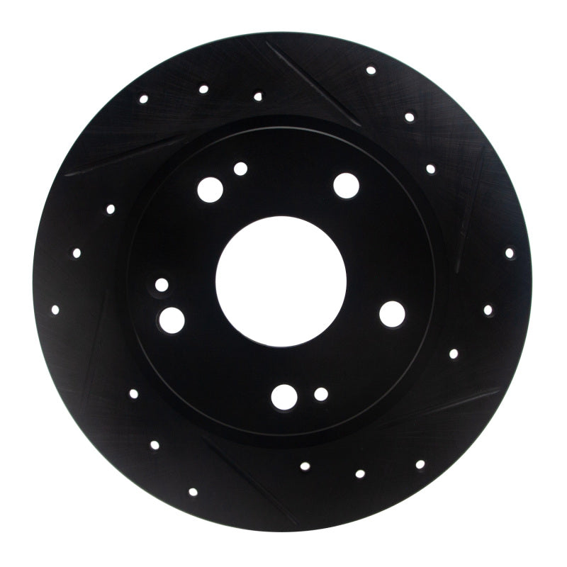 R1 Concepts 633-59059R - RNC633-59059R - R1 2016-2025 Honda Civic Hatchback Rear Right Drilled & Slotted Black Brake Rotor - Shipped in Europe - Tuningsupply.com