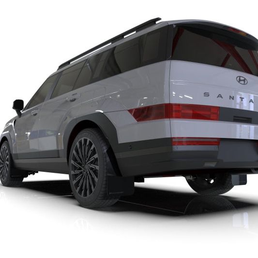 Rally Armor MF118-UR-BLK-DGRY - RALMF118-UR-BLK-DGRY - Rally Armor 24-25 Hyundai Santa Fe Black Mud Flap w/Dark Grey Logo - Shipped in Europe - Tuningsupply.com