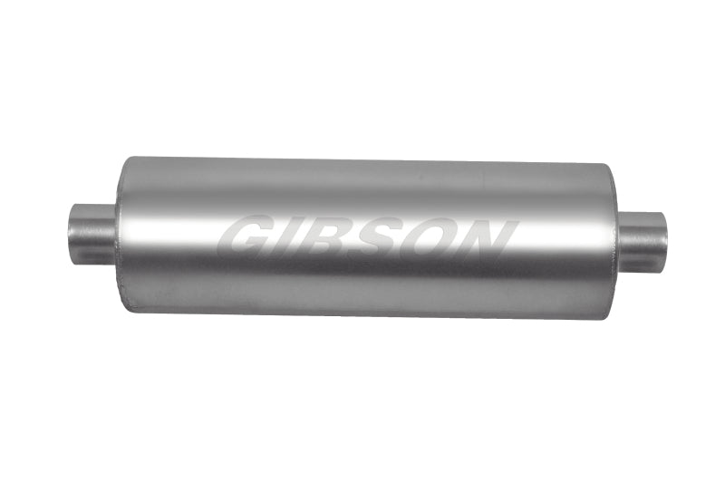 Gibson 420887 - GIB420887 - Gibson SFT Superflow Center/Center Round Muffler - 8x24in/3in Inlet/3in Outlet - Stainless - Shipped in Europe - Tuningsupply.com