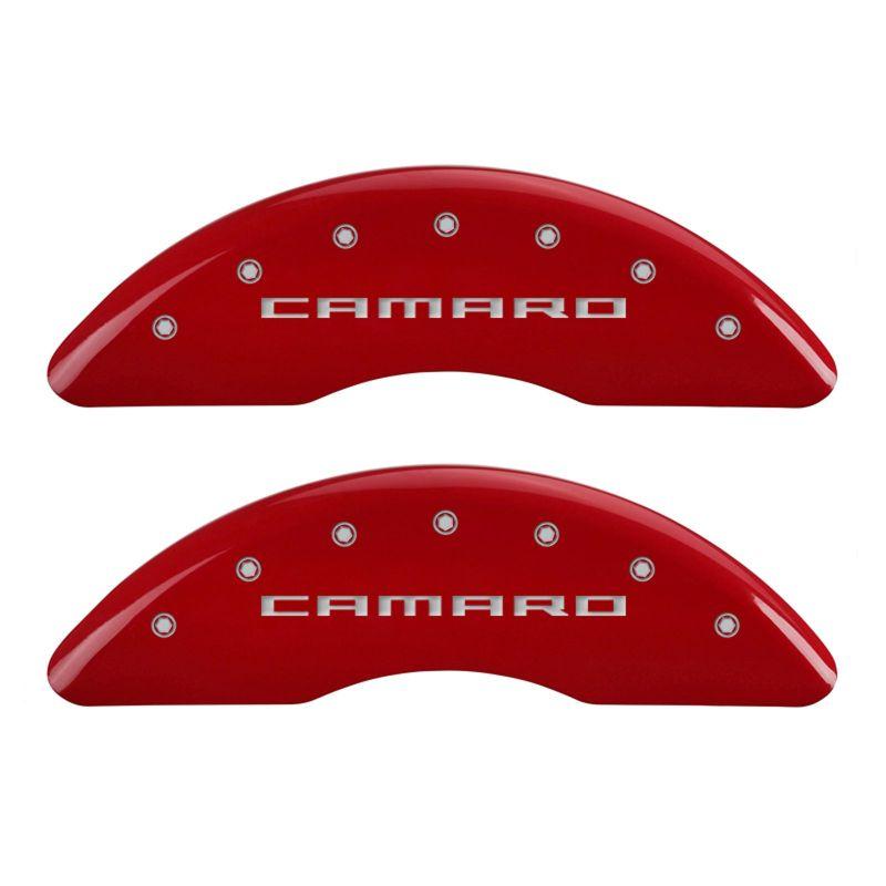 MGP 14241SCS5RD - MGP14241SCS5RD - MGP 4 Caliper Covers Engraved Front Gen 5/Camaro Engraved Rear Gen 5/SS Red finish silver ch - Shipped in Europe - Tuningsupply.com