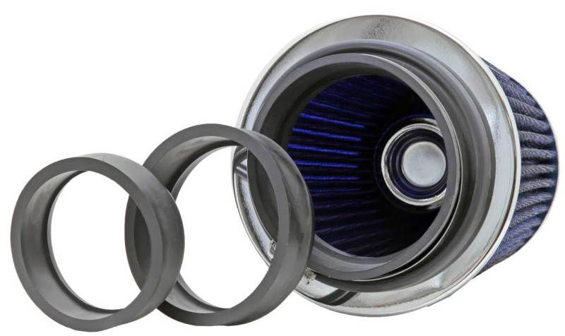 K&N Engineering RG-1001BL - KNNRG-1001BL - K&N Universal Air Filter Chrome Round Tapered Blue - 4in Flange ID x 1.125in Flange Length x 5.5in H - Shipped in Europe - Tuningsupply.com