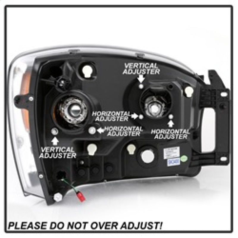 SPYDER 5085306 - SPY5085306 - Spyder Dodge Ram 1500 06-08 V2 Projector Headlights - Light Bar DRL - Black (PRO-YD-DR06V2-LB-BK) - Shipped in Europe - Tuningsupply.com