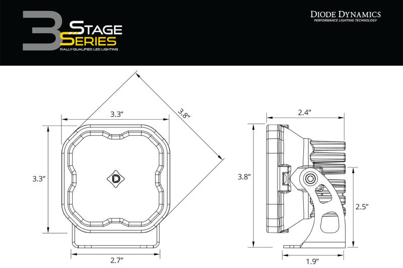 Diode Dynamics DD6970P - DIODD6970P - Diode Dynamics SS3 Max ABL - Yellow Combo Standard (Pair) - Shipped in Europe - Tuningsupply.com
