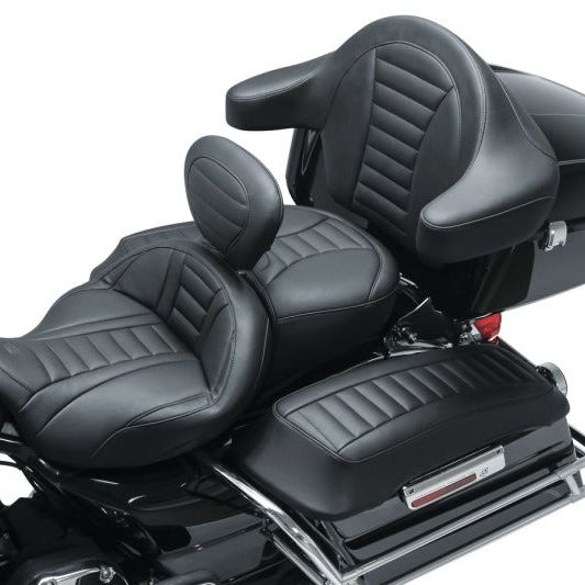 Mustang Motorcycle 79012 - MMP79012 - Mustang 08-21 Harley Electra Glide Std, Rd Glide ,Rd King, Str Glide Driver Backrest Deluxe - Black - Shipped in Europe - Tuningsupply.com