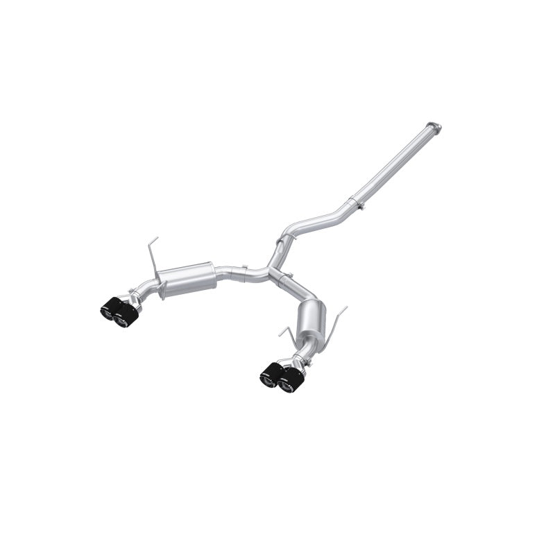 MBRP PS48073CF - MBRPS48073CF - MBRP 2022+ Subaru WRX 3in Cat-Back Dual Split Rear Quad Carbon Fiber Tips Street Profile Exhaust - Shipped in Europe - Tuningsupply.com