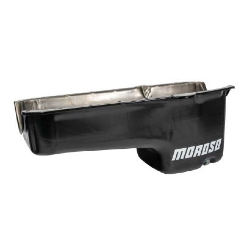 Moroso 20182 - MOR20182 - Moroso 1986+ Chevrolet SBC (w/Passenger Side Dipstick) Wet Sump 6qt 8.25in Steel Oil Pan - Black - Shipped in Europe - Tuningsupply.com