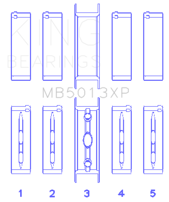 King Engine Bearings GMB5013XPSTDX - KINGMB5013XPSTDX - King Engine Bearings Chevy LS1/LS6/LS3 Performance Main Bearing Set - Size STDX - Shipped in Europe - Tuningsupply.com