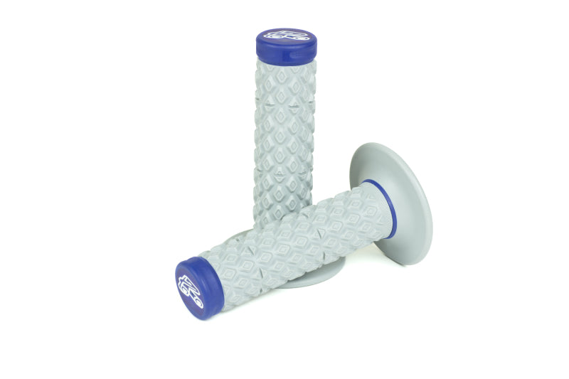 Renthal G206 - RENG206 - Renthal Soft/Firm MX Dual Compound Grips Tapered 1/2 Waffle - Gray/Blue - Shipped in Europe - Tuningsupply.com