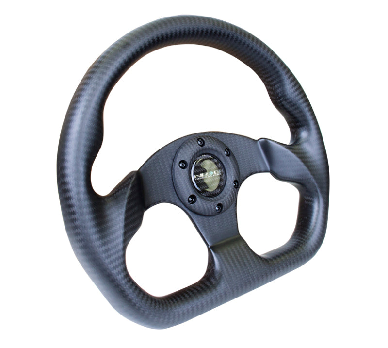 NRG ST-009CF/MB - NRGST-009CF/MB - NRG Carbon Fiber Steering Wheel (320mm) Flat Bottom Matte Black Carbon - Shipped in Europe - Tuningsupply.com