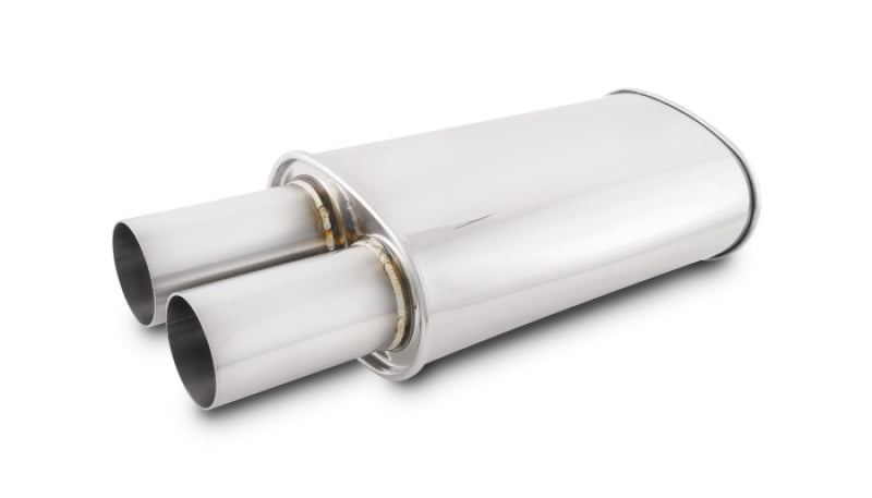 Vibrant 1094 - VIB1094 - Vibrant Streetpower Oval Muffler w/3.00in Round Straight Cut Tip (2.50in Inlet) - Shipped in Europe - Tuningsupply.com
