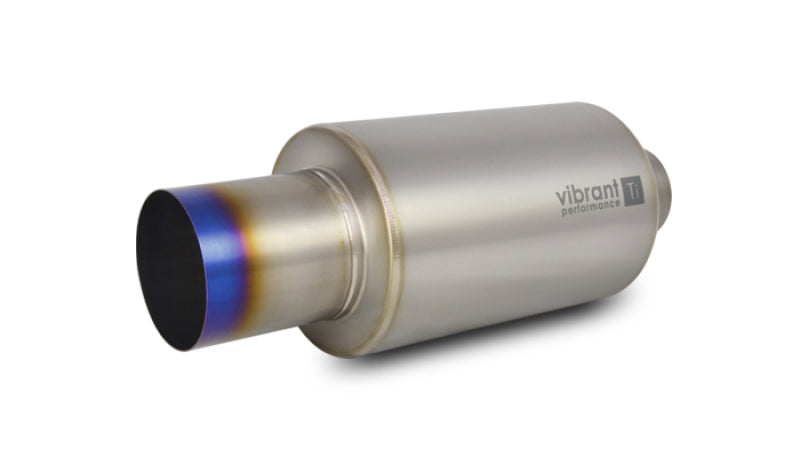 Vibrant 17560 - VIB17560 - Vibrant Titanium Muffler w/Straight Cut Burnt Tip 2.5in. Inlet / 2.5in. Outlet - Shipped in Europe - Tuningsupply.com