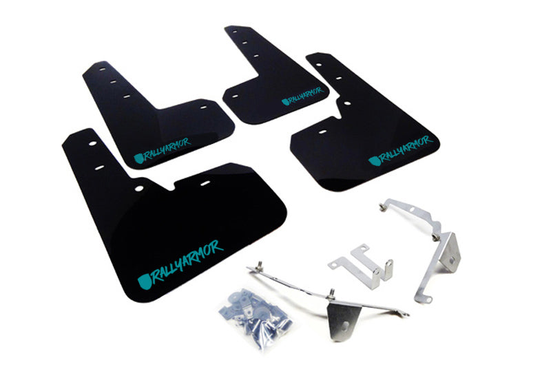Rally Armor MF26-UR-BLK/TL-X - RALMF26-UR-BLK/TL-X - Rally Armor 13-17 Subaru Crosstrek XV Black UR Mud Flap w/Teal Altered Font Logo - Shipped in Europe - Tuningsupply.com
