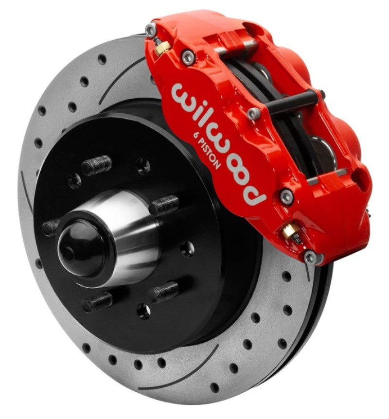 Wilwood 140-15940-DR - WIL140-15940-DR - Wilwood 63-87 Chevy C10 Narrow Superlite 6R Front Brake Kit Drilled & Slotted 12.19in Rotors - Red - Shipped in Europe - Tuningsupply.com
