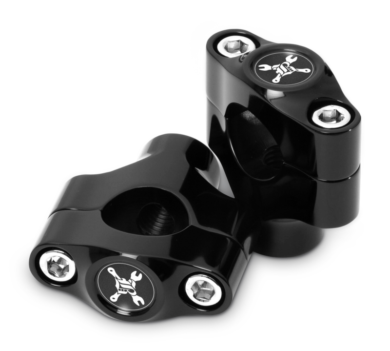 Burly Brand B12-8014B - BURB12-8014B - Burly Brand Hawk Riser Clamp for 1in Bar, Set - Black - Shipped in Europe - Tuningsupply.com