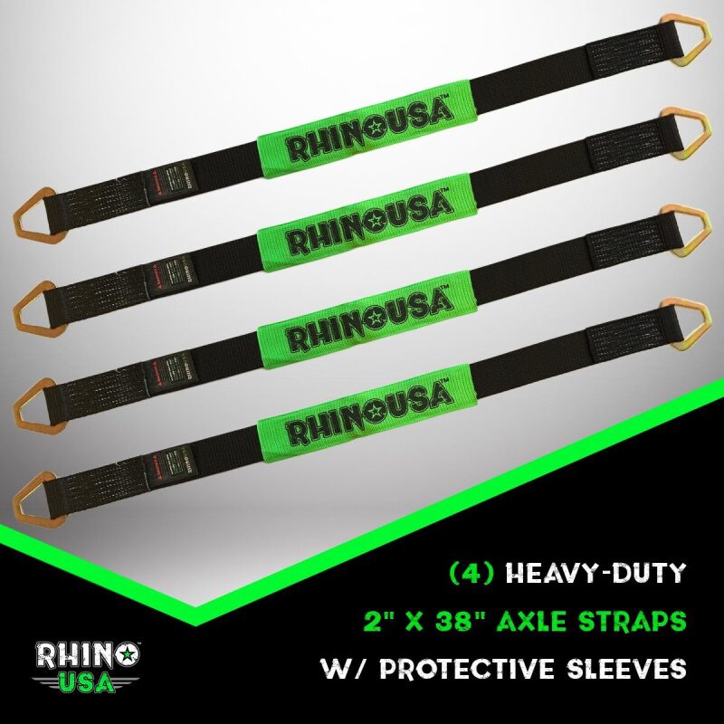 Rhino USA RNO-AXLESTRAPS - RSARNO-AXLESTRAPS - Rhino USA Axle Tie Down Straps (4-Pack) 2In X 38In - Black - Shipped in Europe - Tuningsupply.com