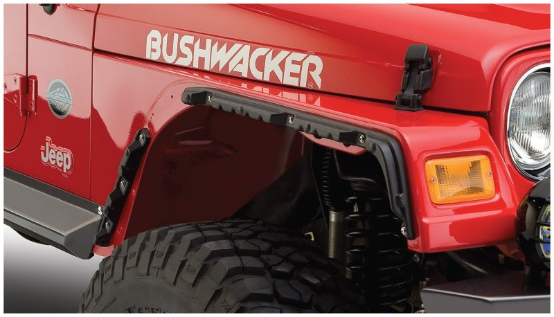 Bushwacker - BUS10920-07 - Bushwacker 97-06 Jeep Wrangler Flat Style Flares 4pc - Black - Shipped in Europe - Tuningsupply.com