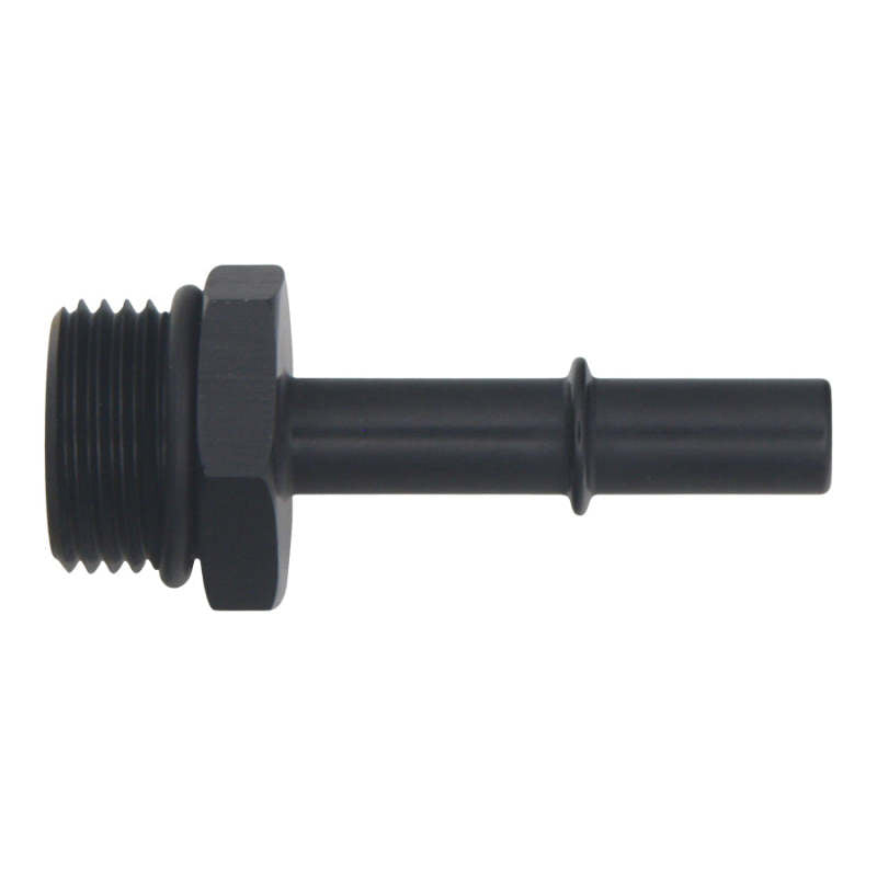 DeatschWerks 6-02-0125-B - DWK6-02-0125-B - DeatschWerks 10AN ORB Male to 3/8in Male EFI Quick Connect Adapter - Anodized Matte Black - Shipped in Europe - Tuningsupply.com