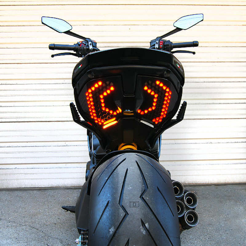 New Rage Cycles DV4-RB-SIDE - NEWDV4-RB-SIDE - New Rage Cycles 23+ Ducati Diavel V4 Rear Turn Signals w/Side Mount License Plate - Shipped in Europe - Tuningsupply.com