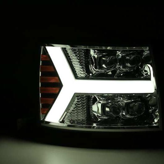 AlphaRex 880207 - ARX880207 - AlphaRex 07-13 Chevy 1500HD NOVA LED Proj Headlights Plank Style Chrm w/Activ Light/Seq Signal - Shipped in Europe - Tuningsupply.com